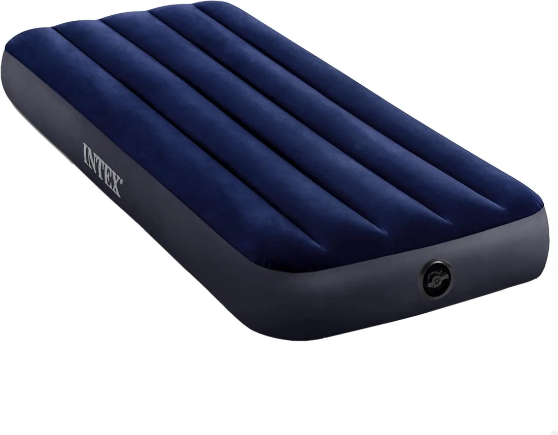 Intex Colchón hinchable Dura-Beam, Cama de aire inflable para camping Color Azul, acampada