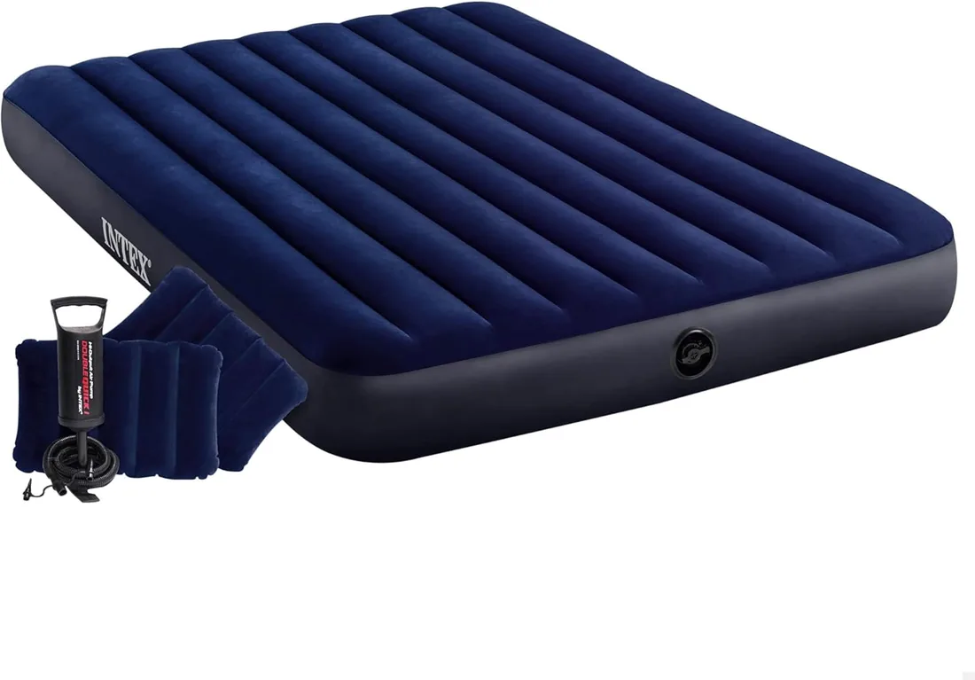 Intex Colchón hinchable Dura-Beam, Cama de aire inflable para camping Color Azul, acampada foto 2