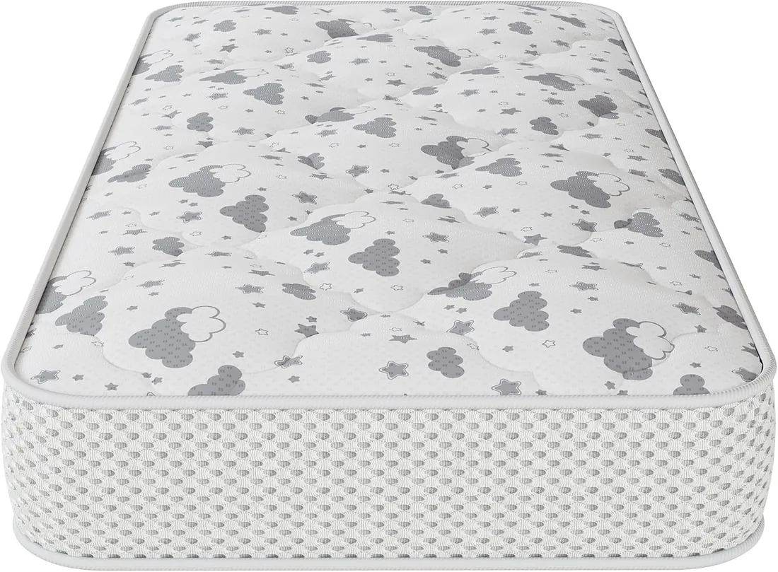 COLCHON CUNA 120 x 60 CM | VISCOELÁSTICA 2 CM CADA LADO | NÚCLEO HR 8CM | TRANSPIRABLE | ANTIALERGÉNICO | GRAN SUAVIDAD | MEMORY FOAM | 14 CM ALTURA | COLCHON DE CUNA FABRICADO EN ESPAÑA