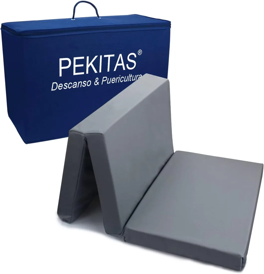 PEKITAS Colchón Cuna De Viaje Plegable 60x120 cm Grosor 6 cm Firme foto 3