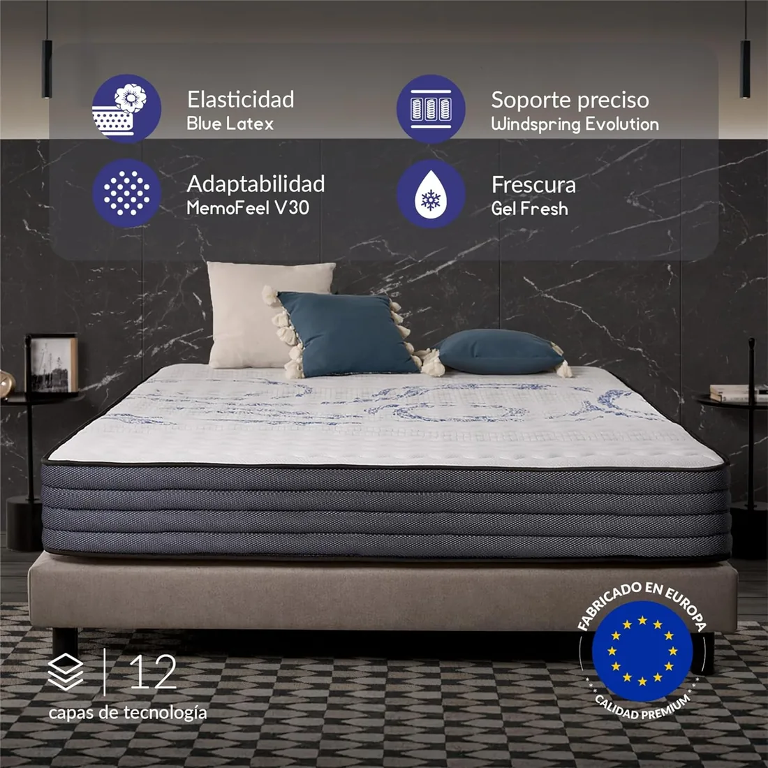 Naturalex - Perfectsleep - Colchón 150x190 cm Núcleo Híbrido - 26 cm foto 3