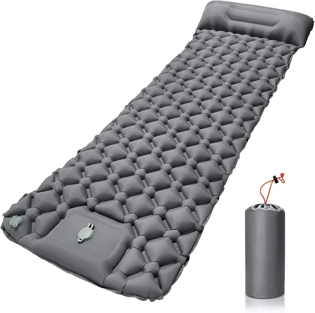 Colchón Autoinflable para Camping, Colchoneta Hinchable Impermeable con Bomba de Pie y Almohada, Ultraligera y Portátil, Adecuada para Camping, Senderismo, Viajes y Actividades al Aire Libre