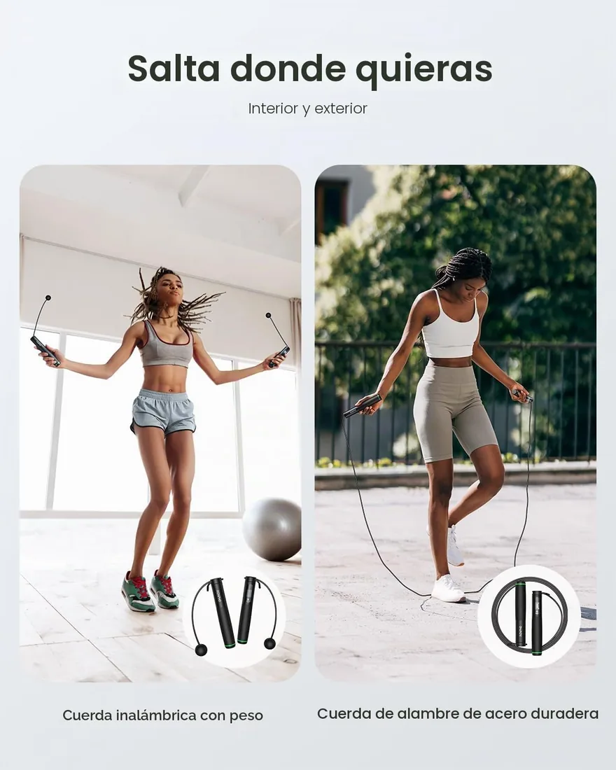 RENPHO Smart Cuerda para Saltar con Contador, Combas Ajustable para fitness, inteligente Análisis de Datos Aplicación, Cuerda de Saltar Profesional Entrenamiento para Mujer Niños adultos MMA foto 3