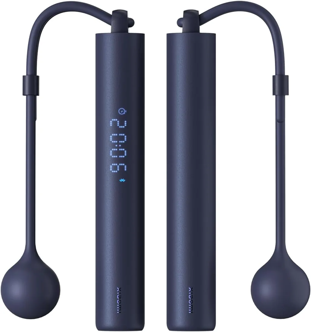 Xiaomi Smart Jump Rope - Seguimiento preciso, inalámbrico y con cable, pantalla inteligente, análisis de fitness, Bluetooth 5.0, USB-C, ligera y compacta