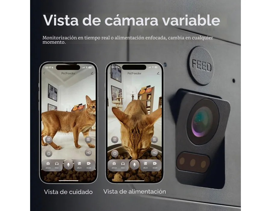 Comedero automático para Gatos con cámara: dispensador de Comida para Gatos con Comida Grande de 6 L para Gatos y Perros pequeños foto 3
