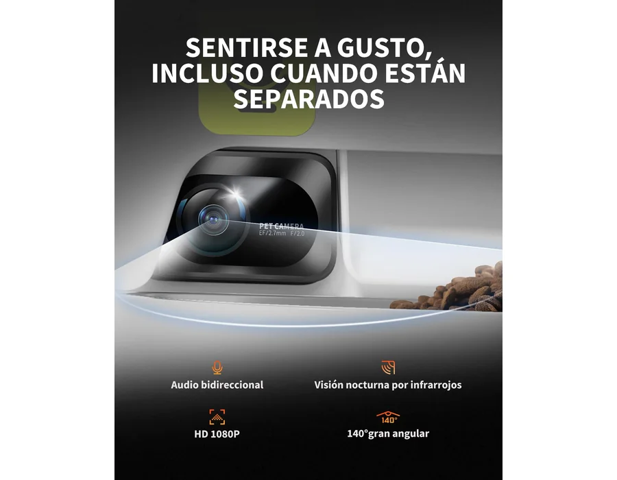 PETKIT Comedero Gato Automatico con Cámara, 5L Doble Tolva Dispensador Comida Gatos/Perros, 1080P HG, Función AI, 2.4G WiFi, Audio Bidireccional, App Control, Cuenco de Acero Inoxi foto 2