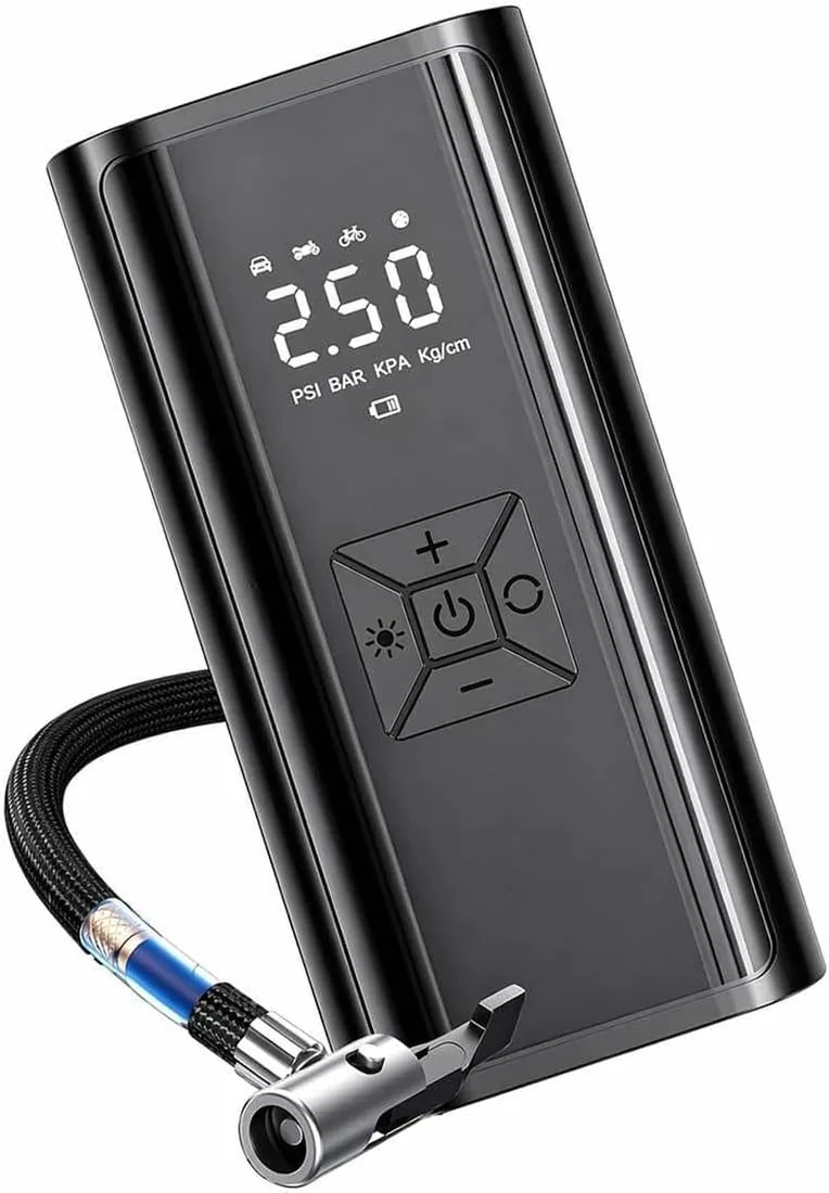 Compresor de Aire Portátil Inalámbrico Almalux® – Inflador Eléctrico 150 PSI / 10.3 Bar, Batería 6000 mAh, Pantalla Digital, Apagado Automático y Luz SOS – Ideal para Coche, Moto y Bici foto 2