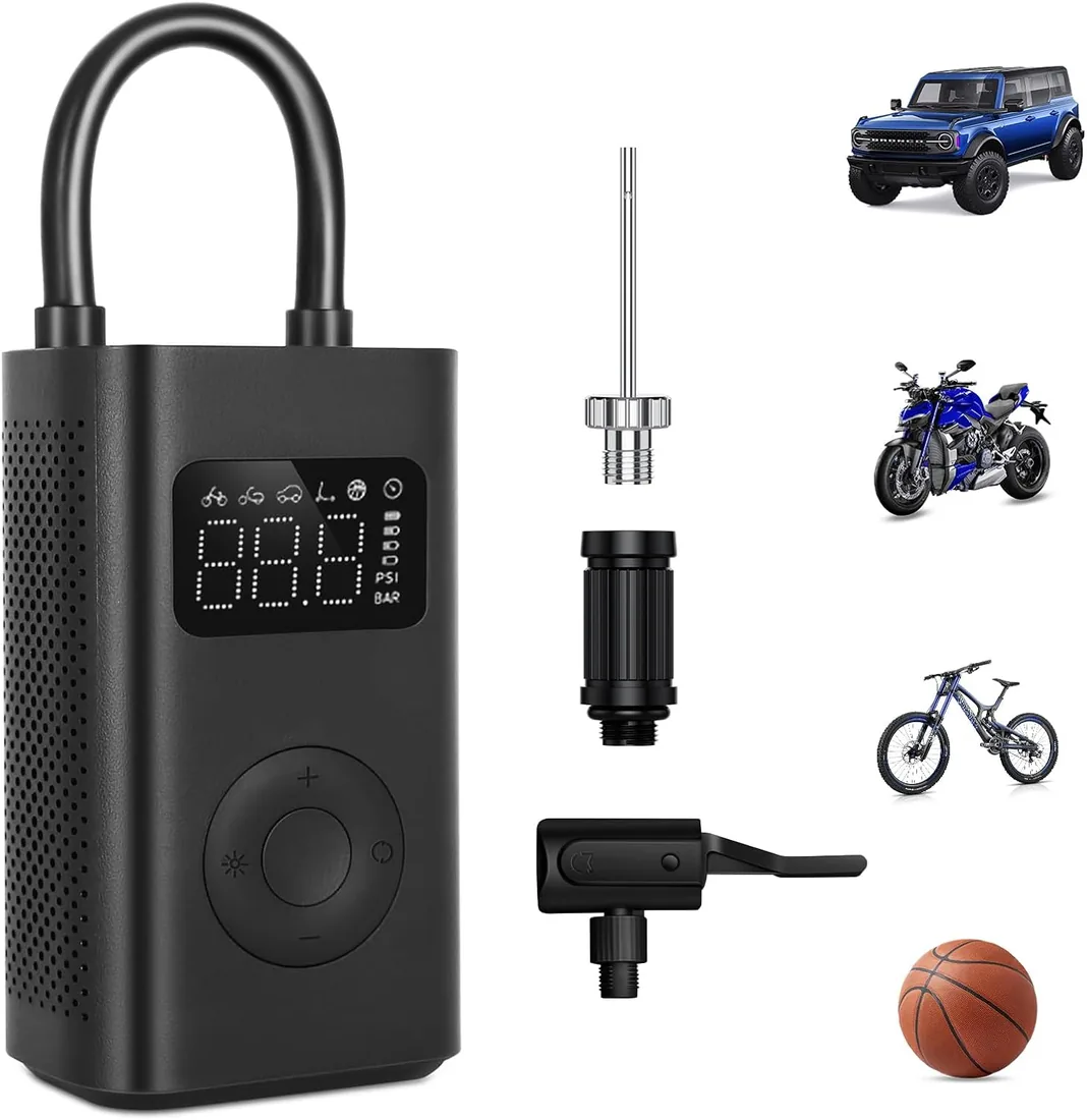 Nuevo Mi Mijia Portable Electric Air Compressor 2D,Compresor de aire Portátil (0.2 10.3 bar/3-150 psi, 6 Modos, Batería de 2000mAh, 14.4Wh, Carga USB-C, Pantalla LED)(Compresor de aire 2D)