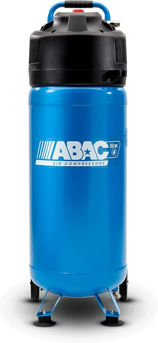 Compresor de aire vertical ABAC EASE-AIR 50V, Compresor de aire sin aceite, Presión máxima 10 bar, Potencia 2 hp, Depósito 50 litros, Nivel sonoro 97 dB (A)