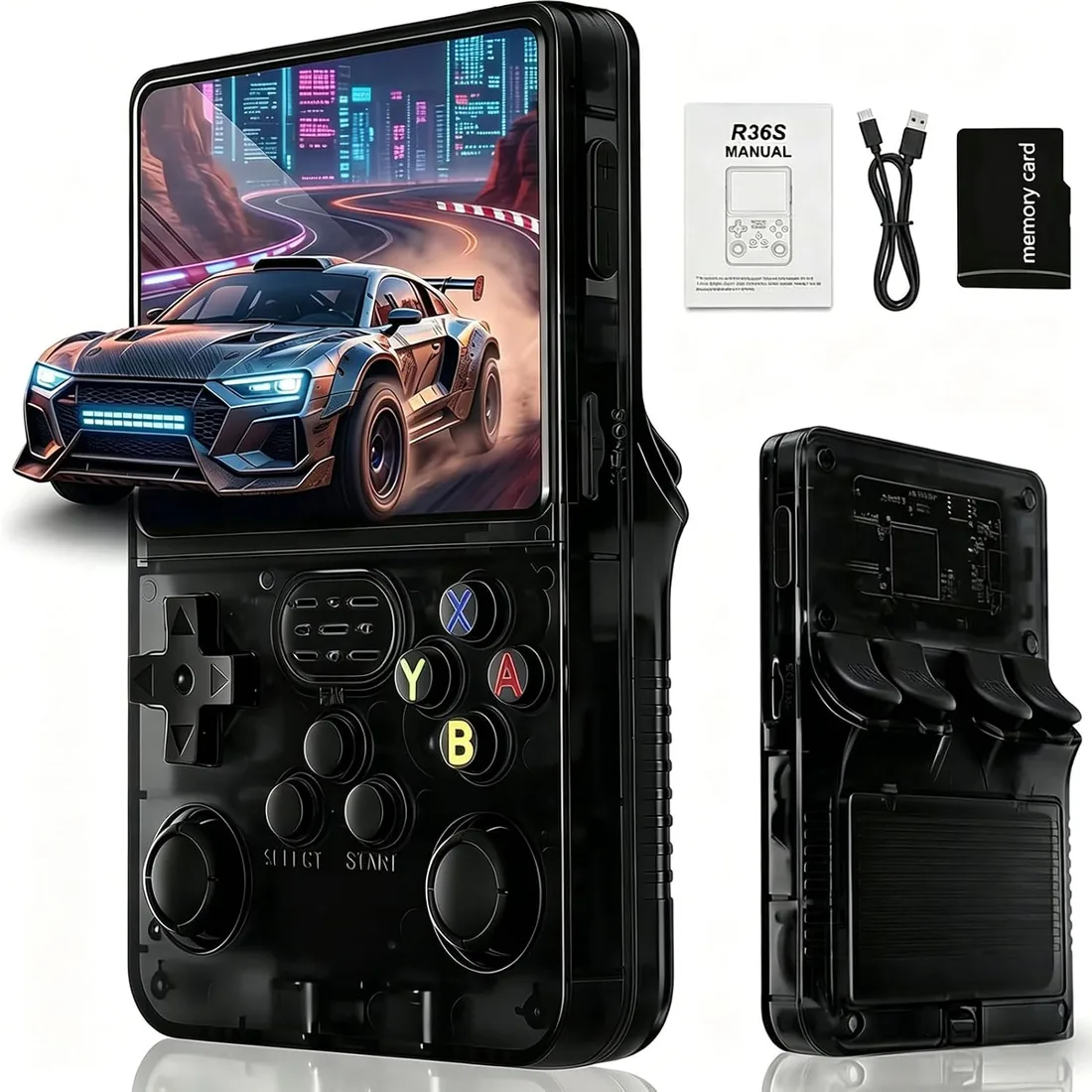 Consola Retro Portátil de Juegos con Doble Joystick (Negro Radiante) | Pantalla IPS HD de 3,5", batería recargable de 3500 mAh, diseño portátil y controles cómodos foto 3