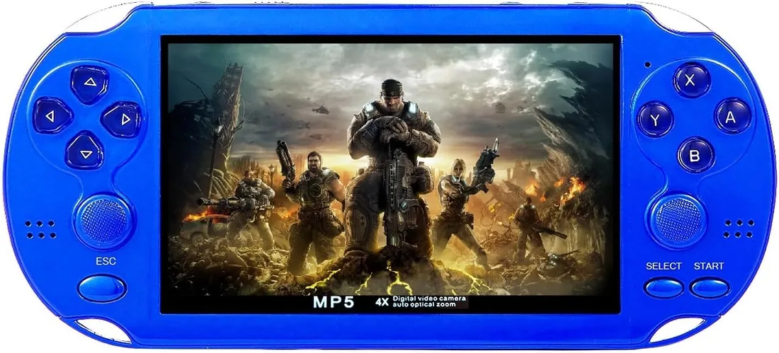 CZT Consola de Videojuegos de 4,3 Pulgadas y 8 GB Integrada en 2100 Juegos Gratuitos para Múltiples Simuladores Consola de Juegos Portátil Salida de Vídeo/Música TV Juego Archivado Regalos(Azul) foto 3