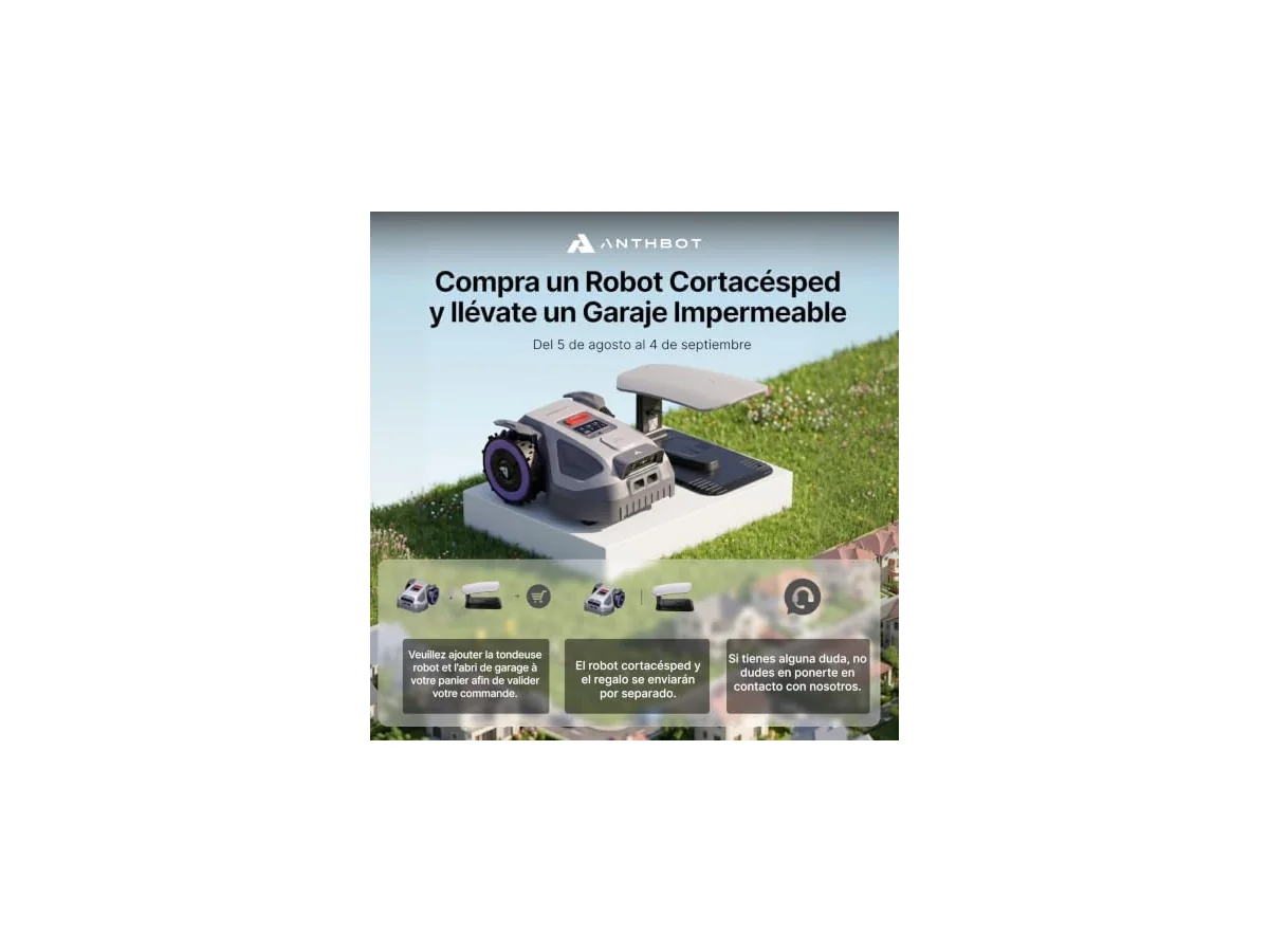 ANTHBOT M5 Robot Cortacésped 500 m², NetRTK + 4G + Doble cámara HDR, Navegación RTK con Precisión… foto 3