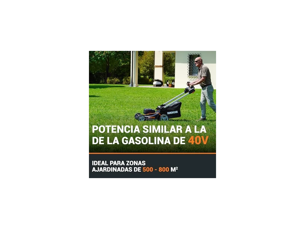 WORX Cortacésped Nitro 40V (2x20V) | PowerShare | WG749E | Incluye 2 baterías 4Ah y Cargador Doble | 46… foto 3