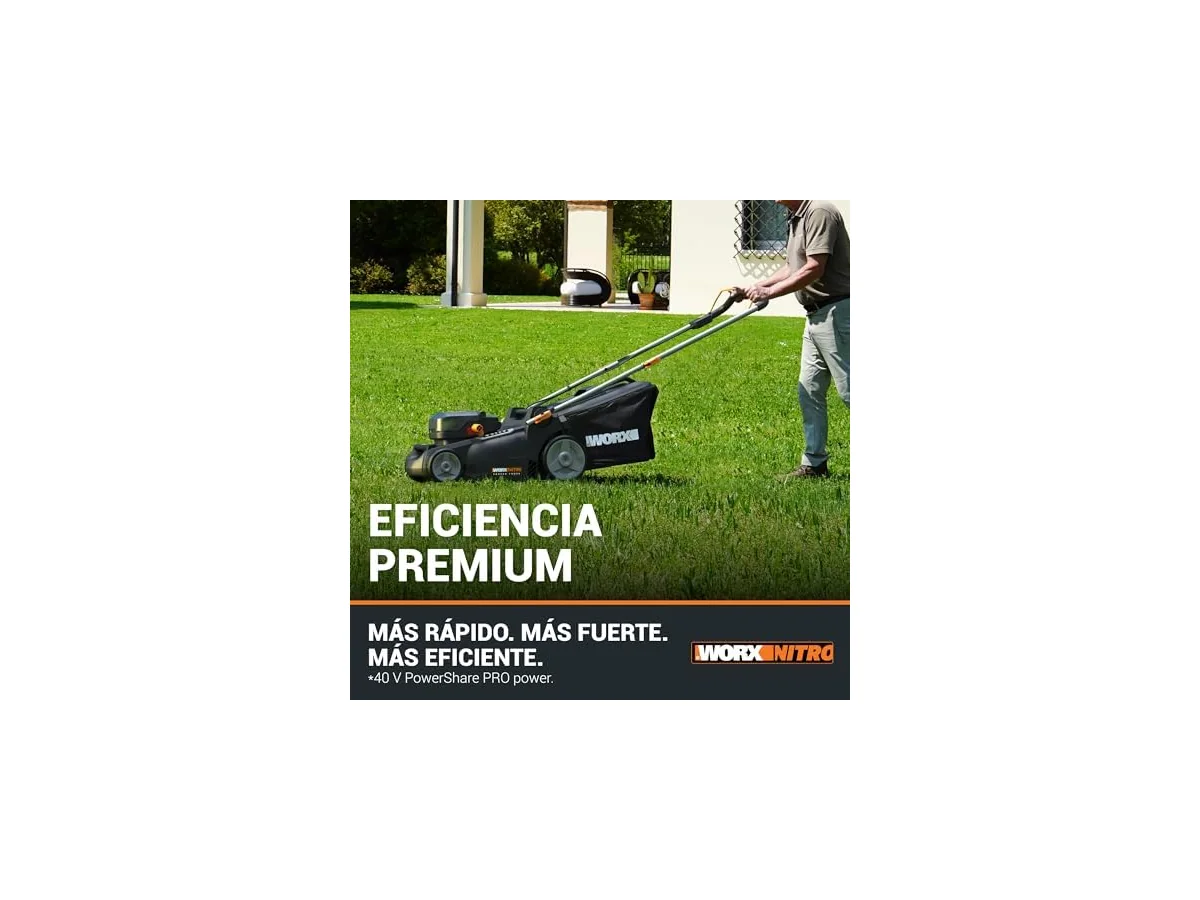 Worx WG737E Cortacésped Nitro Brushless 40V 37cm 2 Baterías foto 3