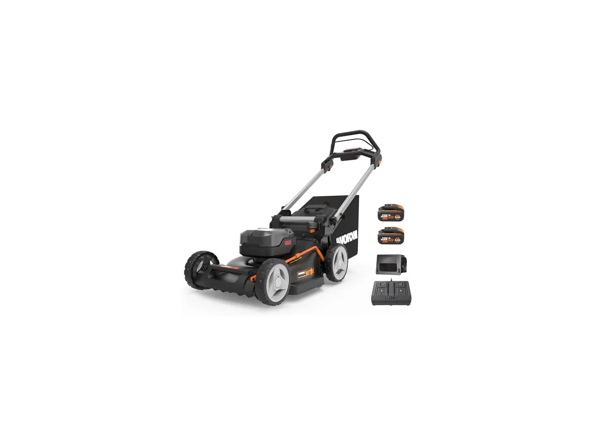 WORX - Cortacésped sin escobillas inalámbrico 20V-2*20V -4Ah - WG748E - Ø46cm - Hasta 500m² con una… foto 2