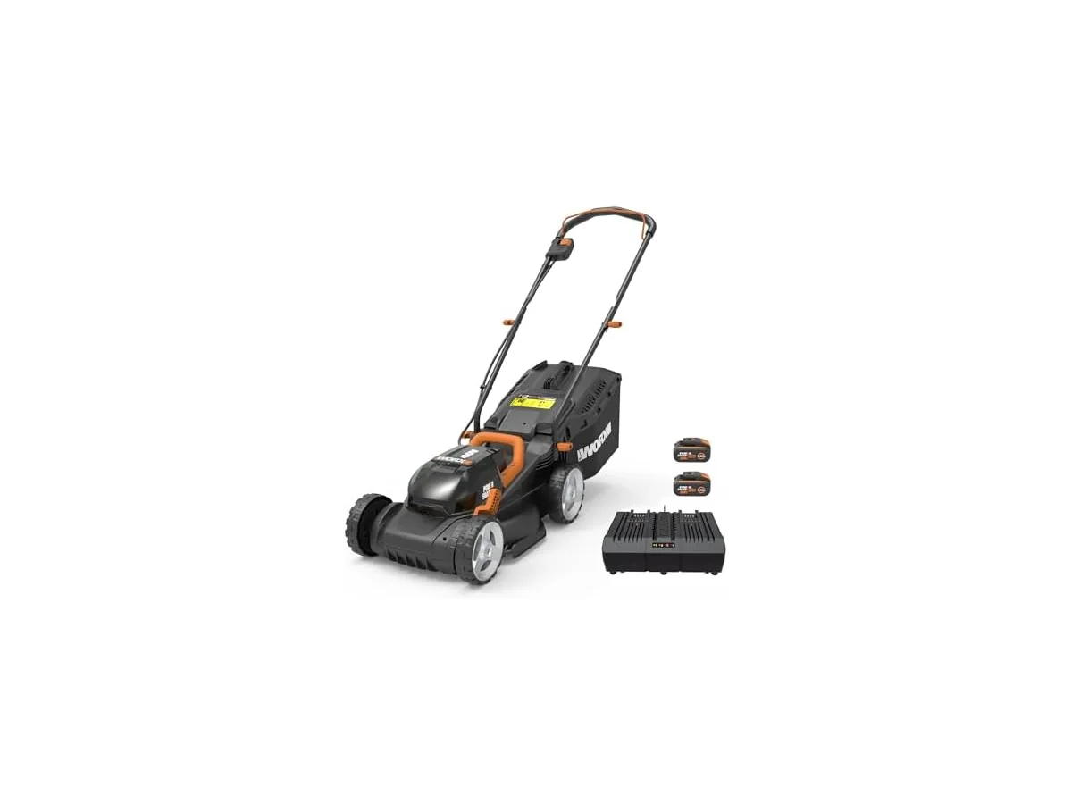 WORX WG779E.1 Cortacésped 40V 2x20V 4Ah, Ancho 34cm, Tecnología IntelliCut, Cut-to-Edge, 6 Alturas de… foto 2