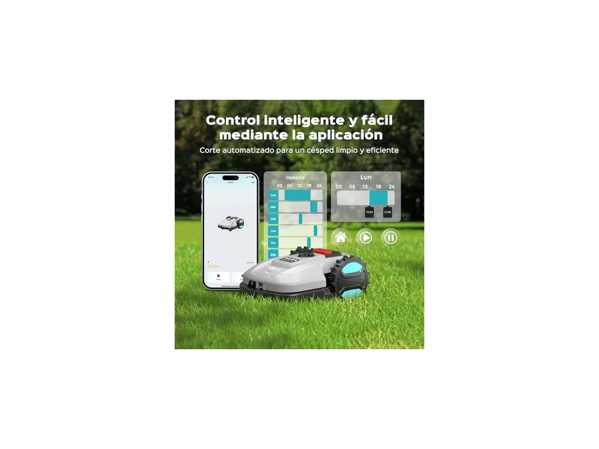 YARDCARE E400 Robot Cortacesped con Control App,hasta 400m²,Altura de Corte de 20 a 60 mm, Sensor de… foto 3