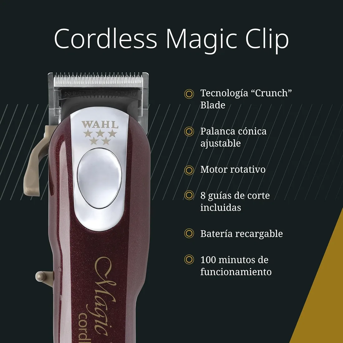 Wahl Cordless Magic Clip - Cortapelos para Difuminar - Máquina de Cortar Pelo para Hombre, Rojo foto 2