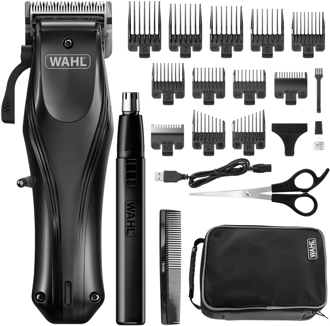 Wahl Rapid Clip Cortapelos Inalámbrico con Recortador de Nariz y Orejas