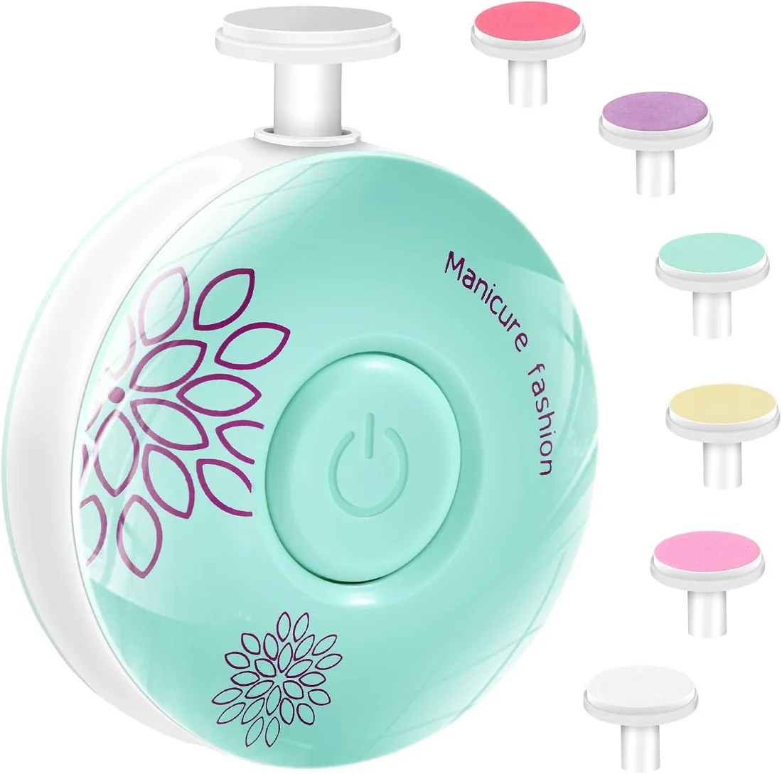 Blendura Lima Uñas Bebe, Lima Electrica UñAs Bebe 6 En 1 | Para Recién Nacidos, Bebés, Niños y Adultos, Bajo Ruido, Compacta y Portátil, para el Cuidado Diario de las Uñas foto 2