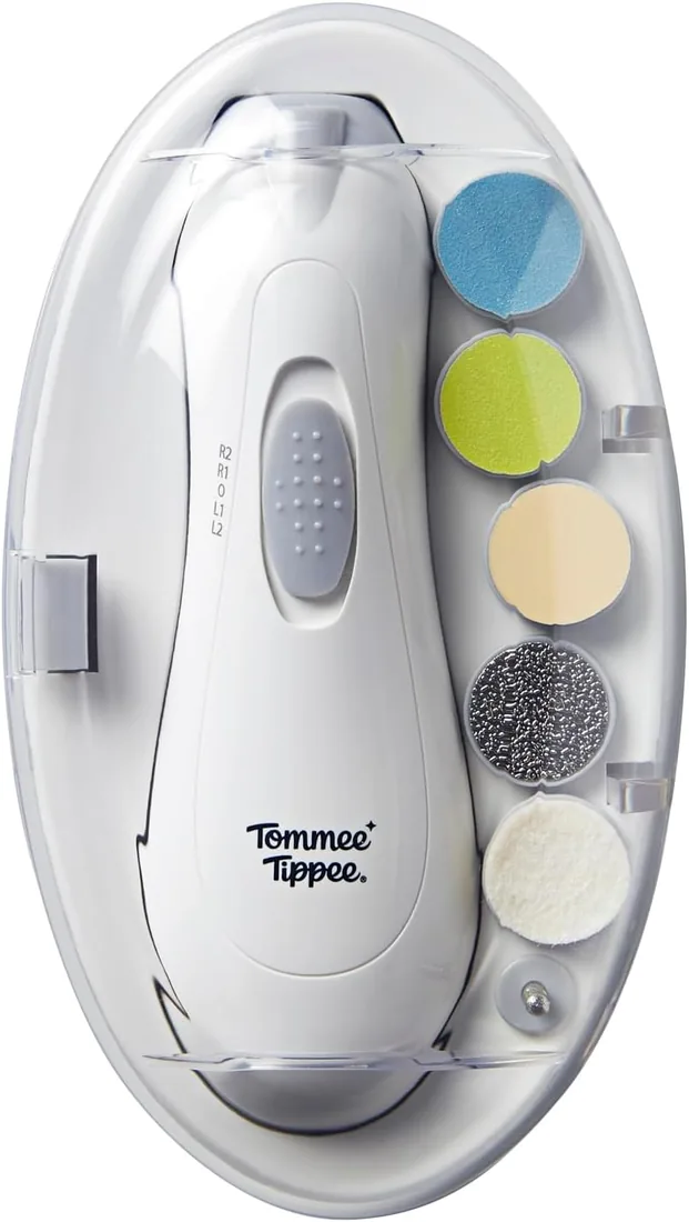 Tommee Tippee Cortaúñas y Lima de Uñas Eléctrica para Bebé | Cortaúñas para Niños a Pilas con Luz LED y Seis Cabezales Limadores para Uso en Bebés y en Adultos foto 3
