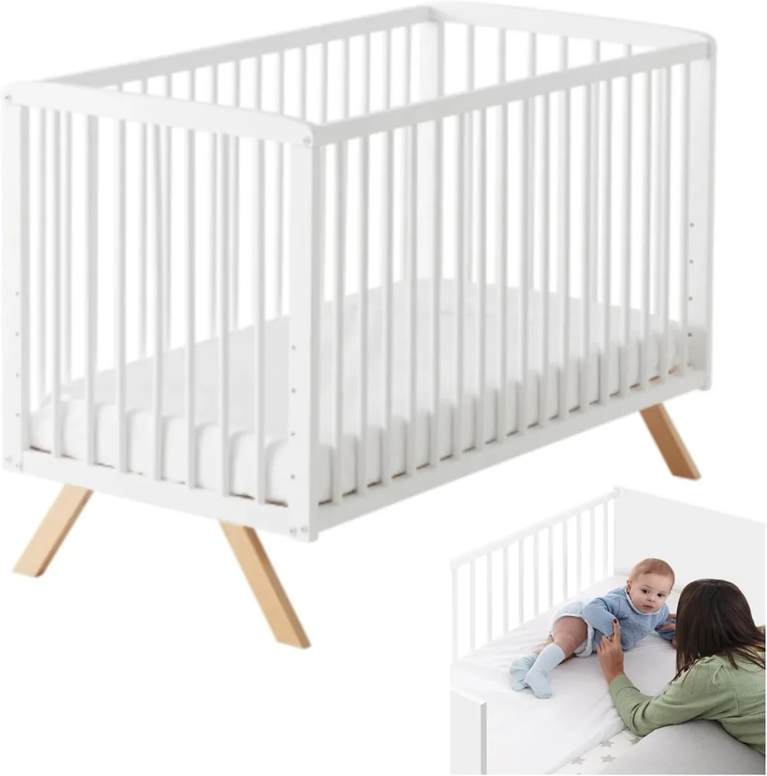 Cuna Colecho Madera para Bebé, Kit Colecho Incluido | Nuru CoolDreams | Estilo nórdico. Madera de haya. Se une a la cama de forma segura desde el nacimiento. Normativa europea.