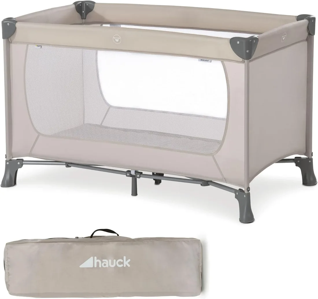 hauck Cuna de Viaje para Bebé con Bolsa de Transporte, Dream N Play Beige