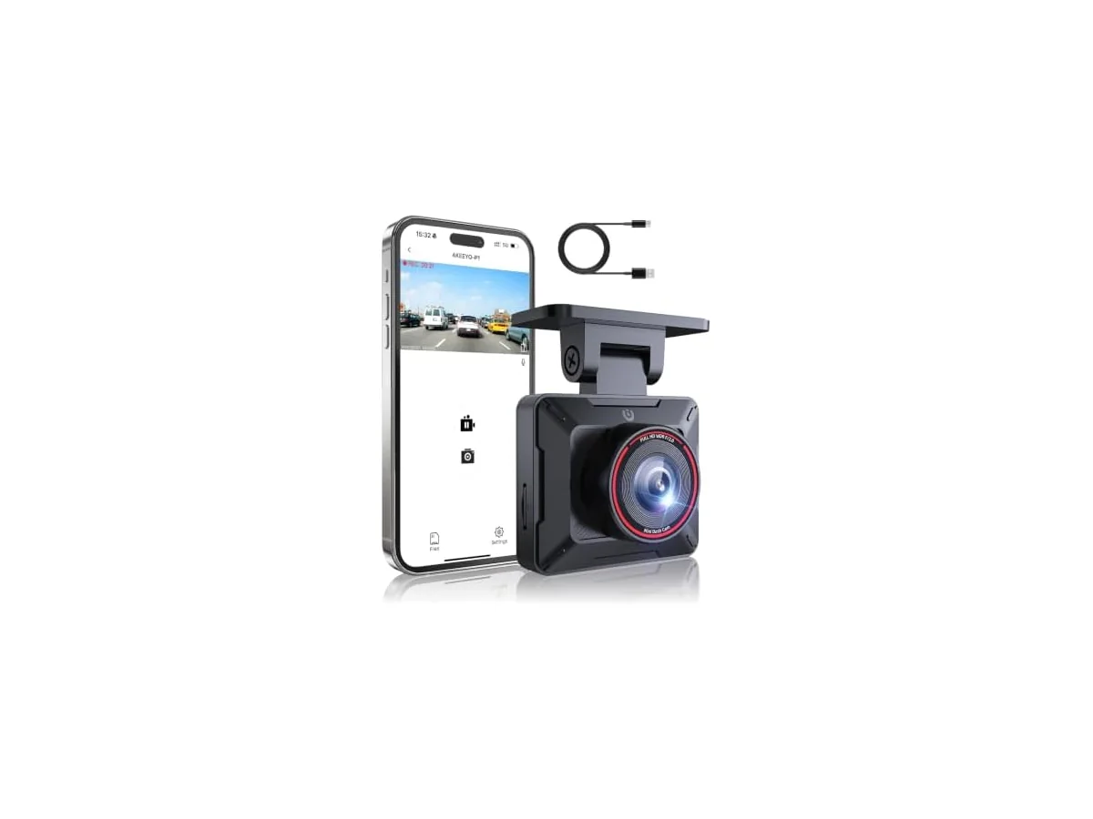 AKEEYO Dashcam WiFi Cámara para Coche, Mini Dash Camera para Coches