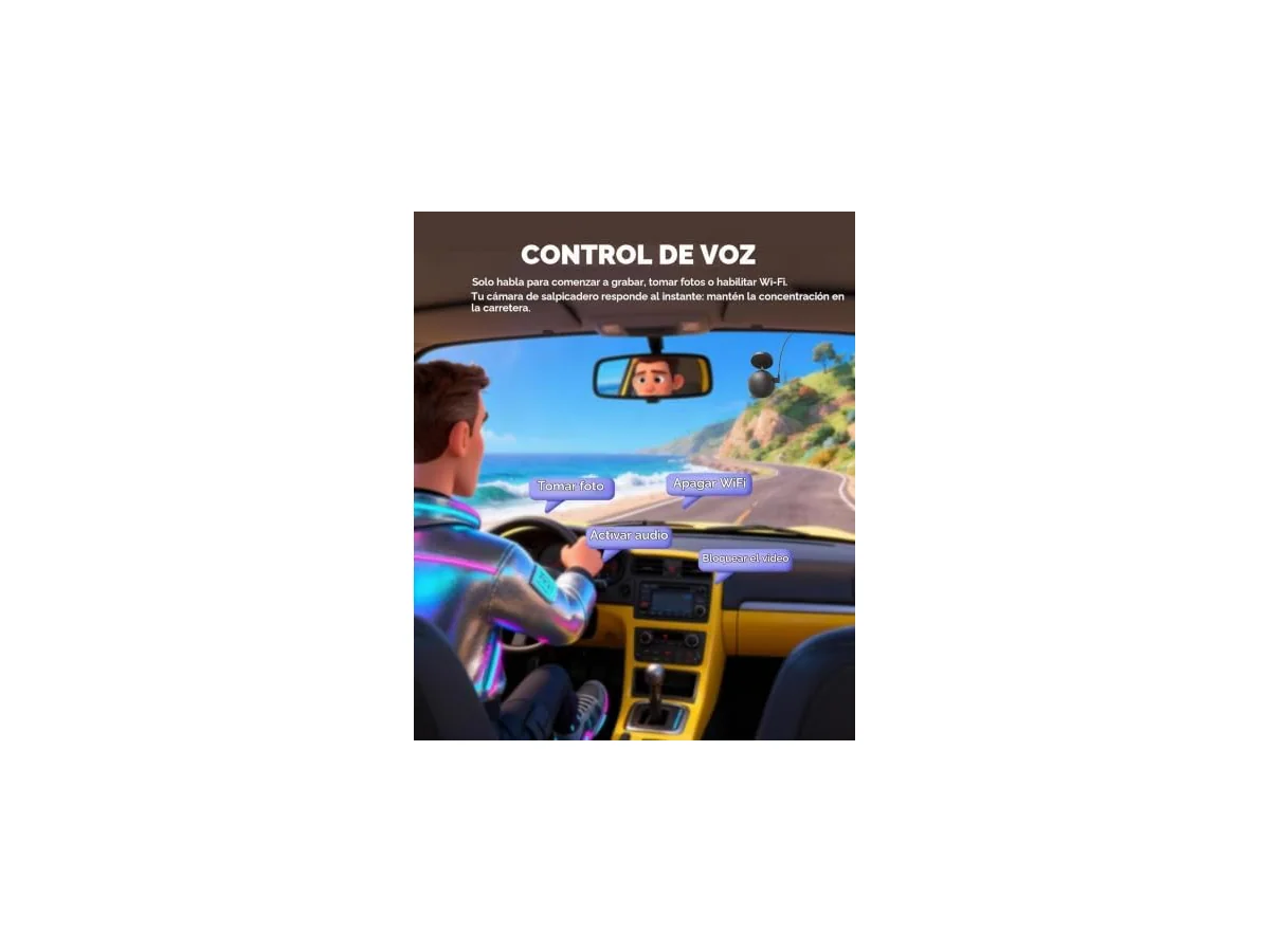 KAWA Cámara para Coche 2K, Mini Giratoria 360° con Control por Voz y WiFi foto 3