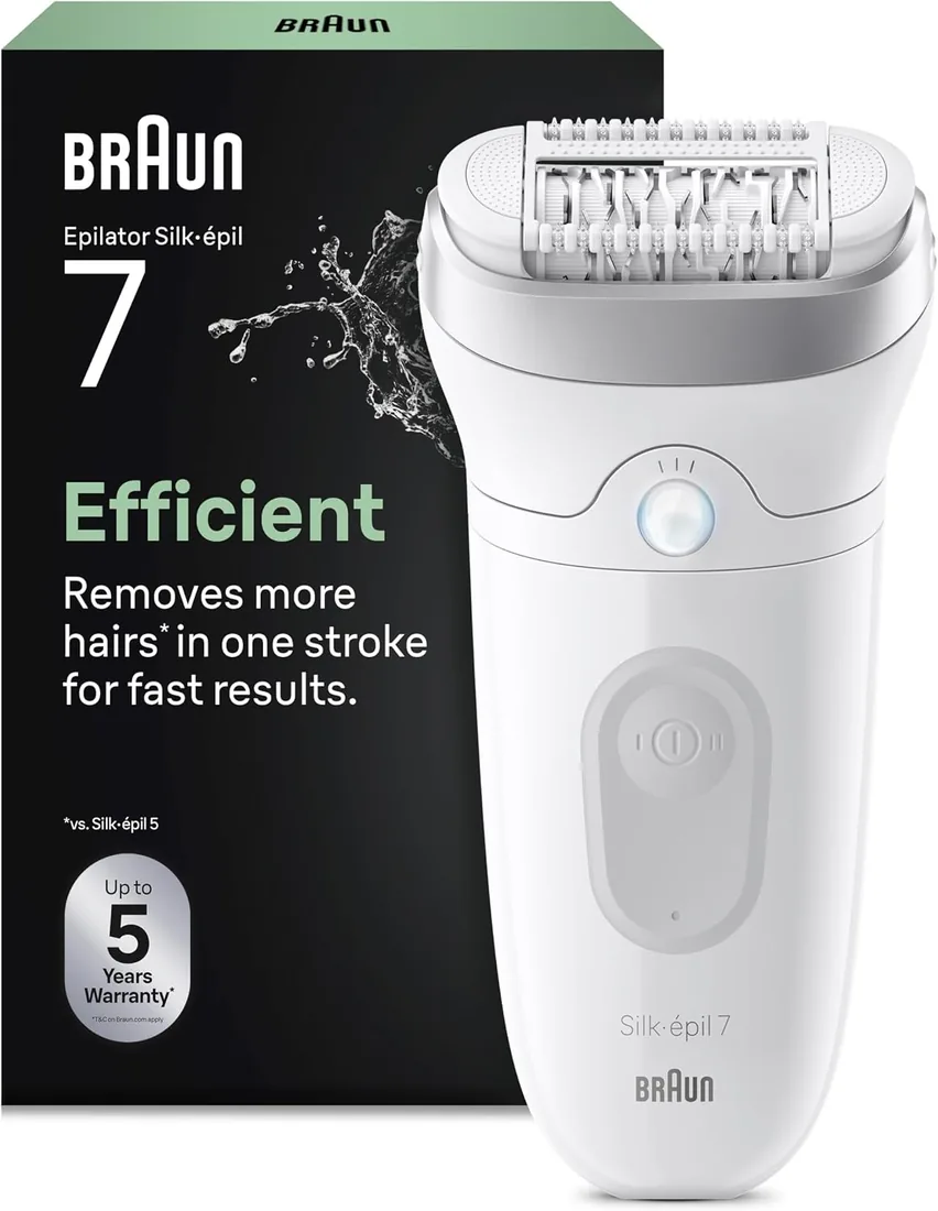Braun Silk·épil 7 Depiladora Eléctrica Mujer, 7-011, Plata