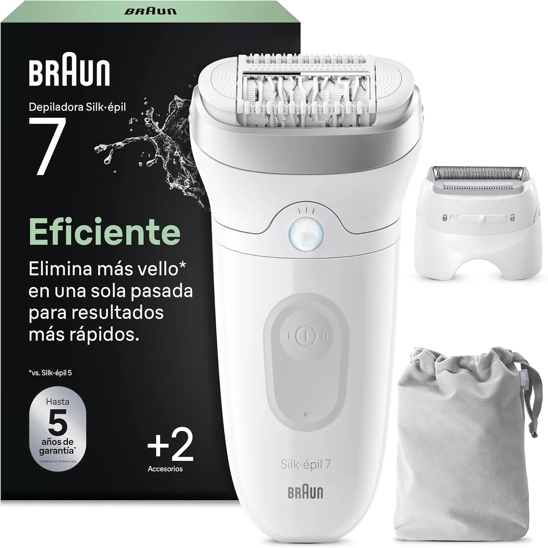 Braun Silk·épil 7 Depiladora Eléctrica Mujer, 7-030, Plata foto 3