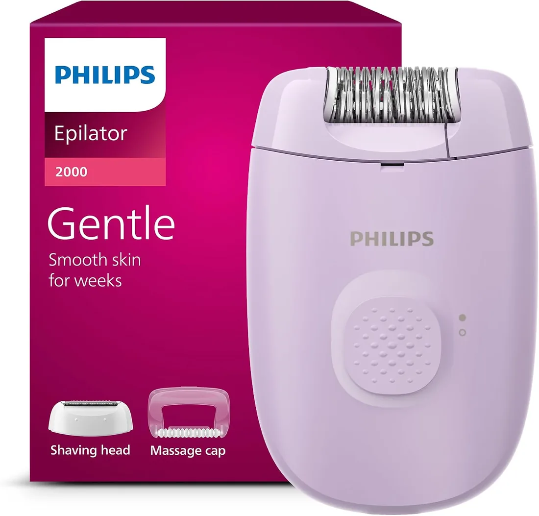 Philips Depiladora Serie 2000, depiladora con cable para el cuerpo y las zonas sensibles, depila y afeita, dispositivo para eliminar el vello para mujeres, BRE237/00