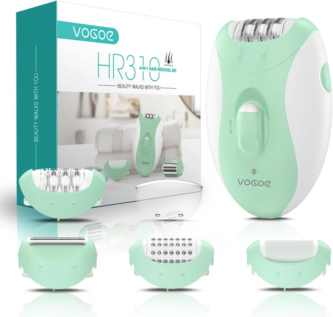 VOGOE Depiladora Electrica Mujer, Maquina Depilar 4 en 1 para cuerpo, HR310