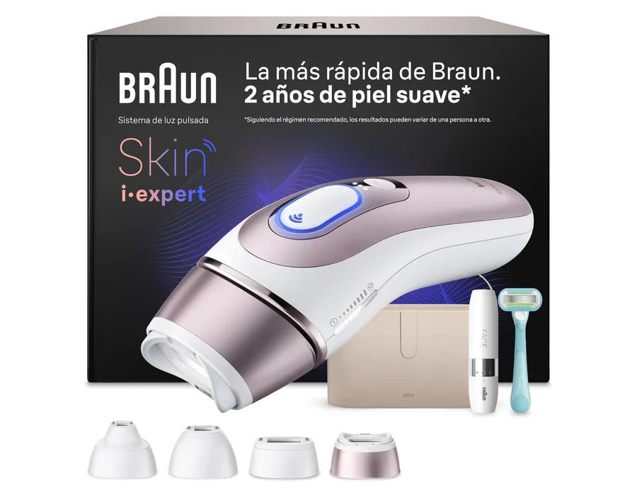Braun Depiladora Luz Pulsada Smart IPL Skin i·expert, PL7442, Blanco/Bronce — Ref. 3LNC