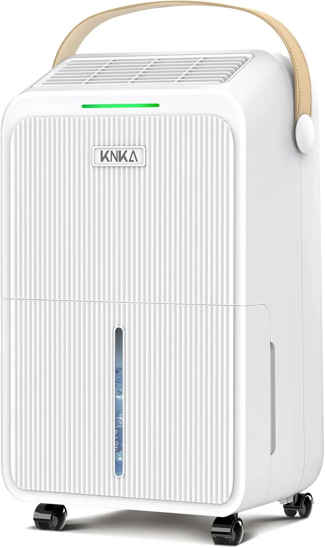 KNKA Deshumidificador 16L/d Deshumificador de Humedad Doméstico Silencioso | Dehumidifier for Home Depósito 3,3 L integrado, modo noche, pantalla LED humedad en tiempo real, flujo de aire 80 m³ 35 m²