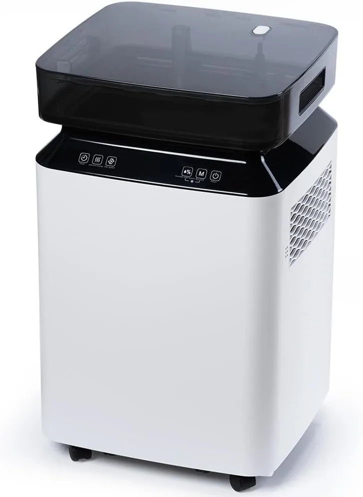 Deshumidificador Profesional Eléctrico Industrial: 80L/Día Potente Compresor Bomba con Tubo de Desagüe Portátil para Casa/Baño/Garaje/Oficina/Trastero/Sótano - Grandes Superficies de 170㎡