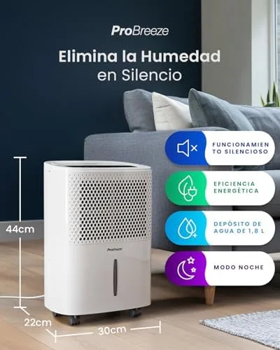 Pro Breeze Deshumidificador Silencioso 12L foto 3
