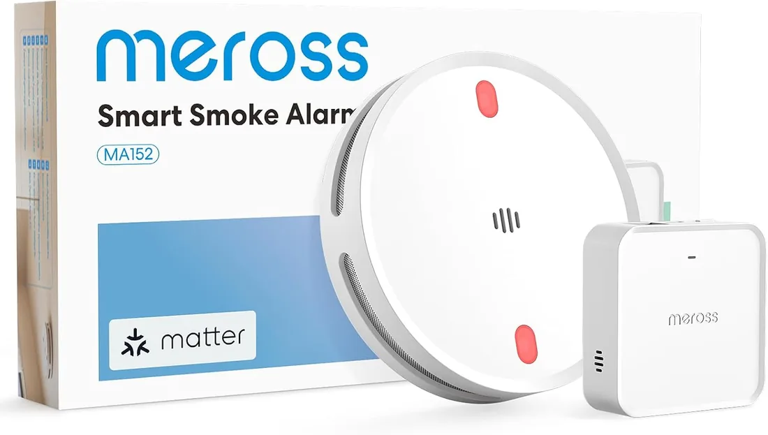 Meross Matter Detector de Humo con Hub MSH450, Alarma de Incendio WiFi | Notificaciones mediante App, alarma de incendio, compatible con Apple Home y Home Assistant, certificado EN14604, 1 kit foto 2
