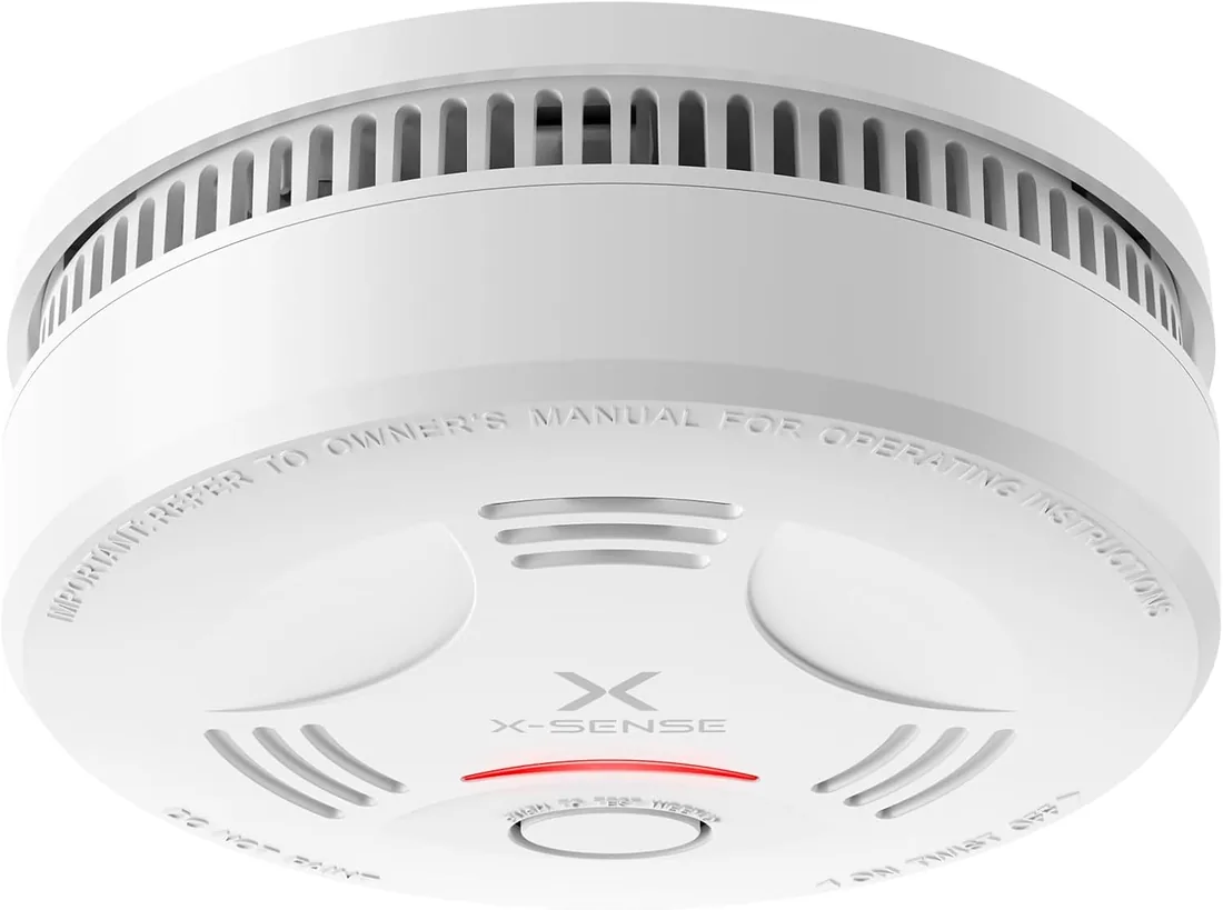 X-Sense Detector de Humo, Alarma de Incendio con Batería de 10 Años para el Hogar, Indicador LED y Botón de Silencio, Alarma de Humo con Batería, Conforma al Estándar EN 14604, SD11