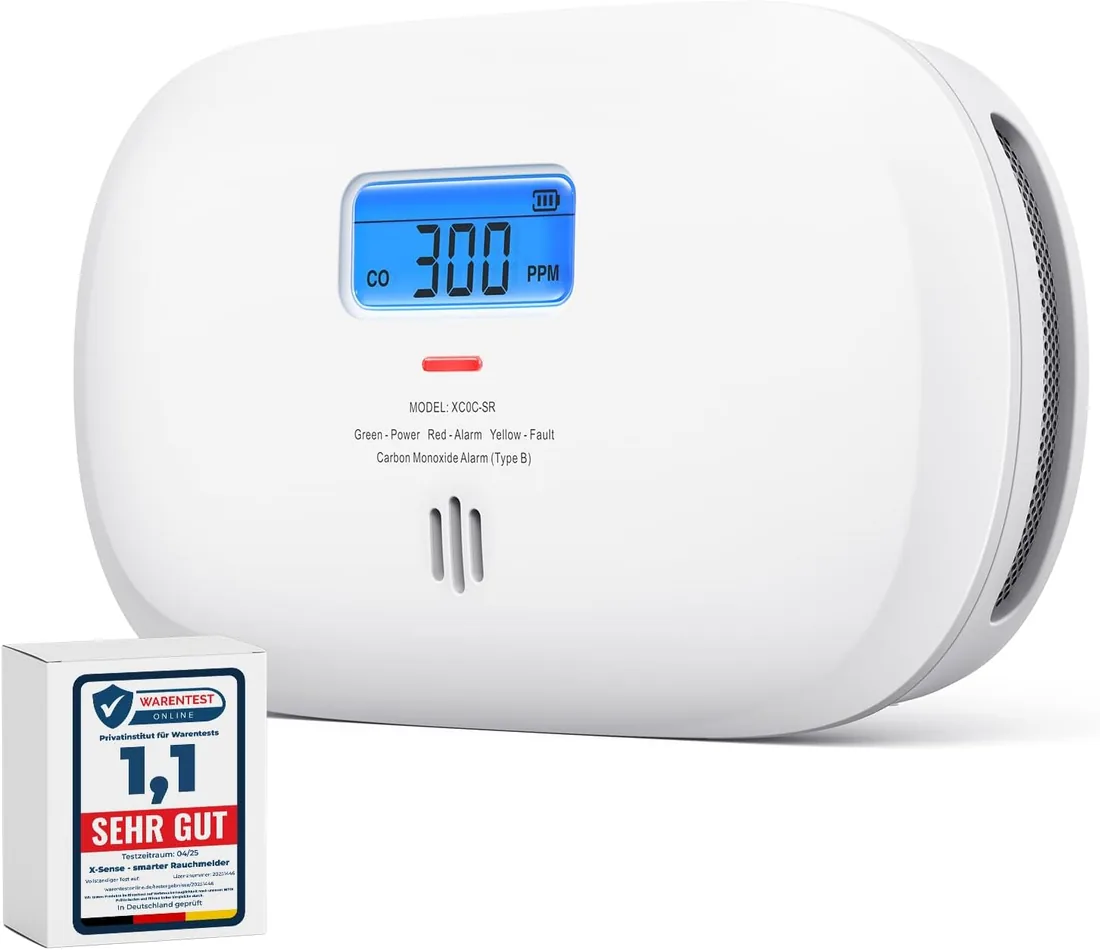 X-Sense Detector de Monóxido de Carbono, Alarma de CO con Batería Reemplazable y Pantalla Digital, Alarma de Monóxido de Carbono Portátil para el Hogar con Memoria de Valor Máximo de CO, XC0C-SR foto 3