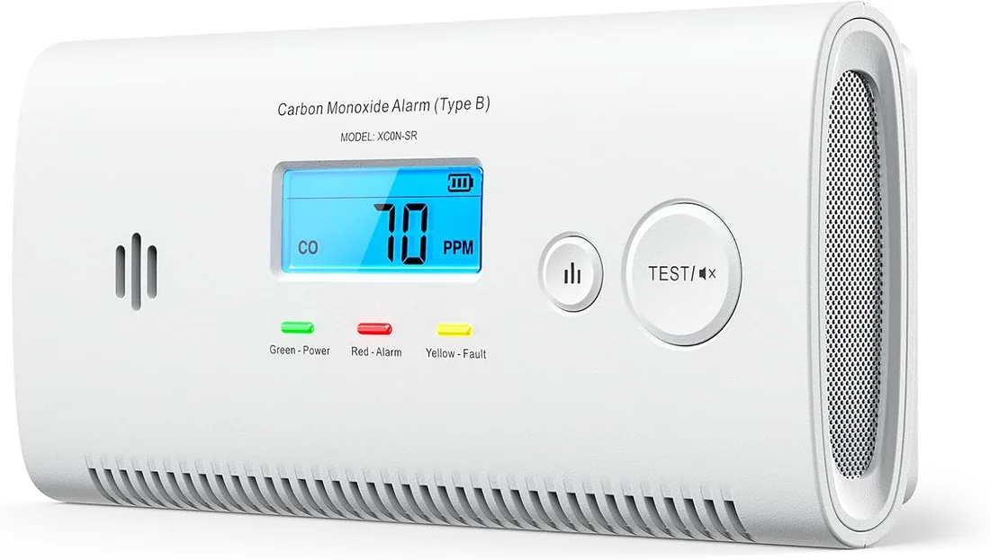 X-Sense Detector de Monóxido de Carbono Portátil EN 50291, Alarma de CO para Viajes, Autocaravana, Furgoneta Camper y Barco, Pantalla con Memoria de Pico, Pilas Reemplazables, XC0N-SR