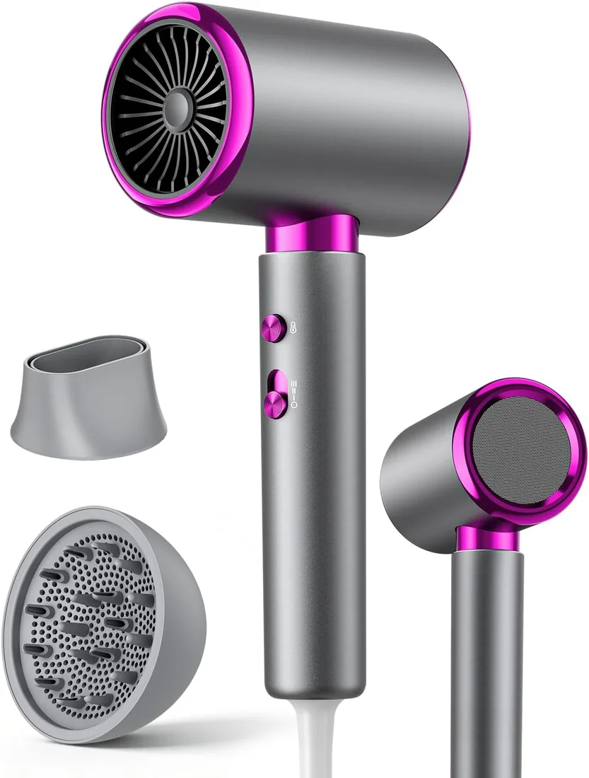 Secador de Pelo Profesional 2400W Iónico, Difusor, 2 Velocidades