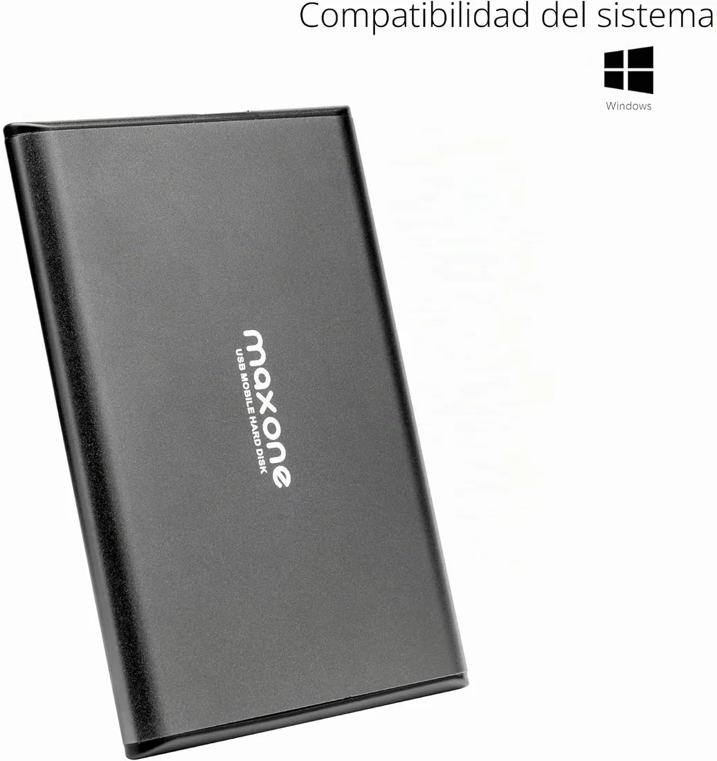 Maxone Disco Duro Externo 500GB - 2.5" USB 3.0 Ultrafino Diseño Metálico HDD Portátil para Mac, PC, Laptop, Ordenador, Xbox One, PS4, Smart TV, Chromebook - Grey foto 2