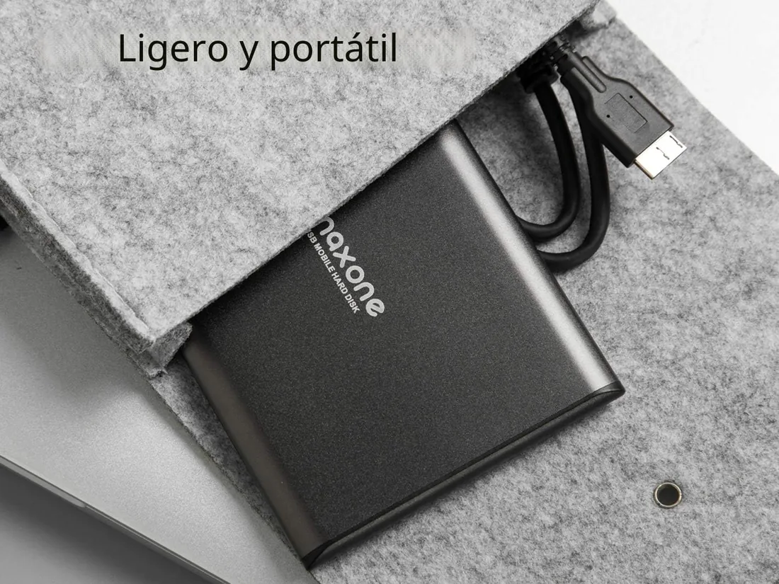 Maxone Disco Duro Externo 500GB - 2.5" USB 3.0 Ultrafino Diseño Metálico HDD Portátil para Mac, PC, Laptop, Ordenador, Xbox One, PS4, Smart TV, Chromebook - Grey foto 3