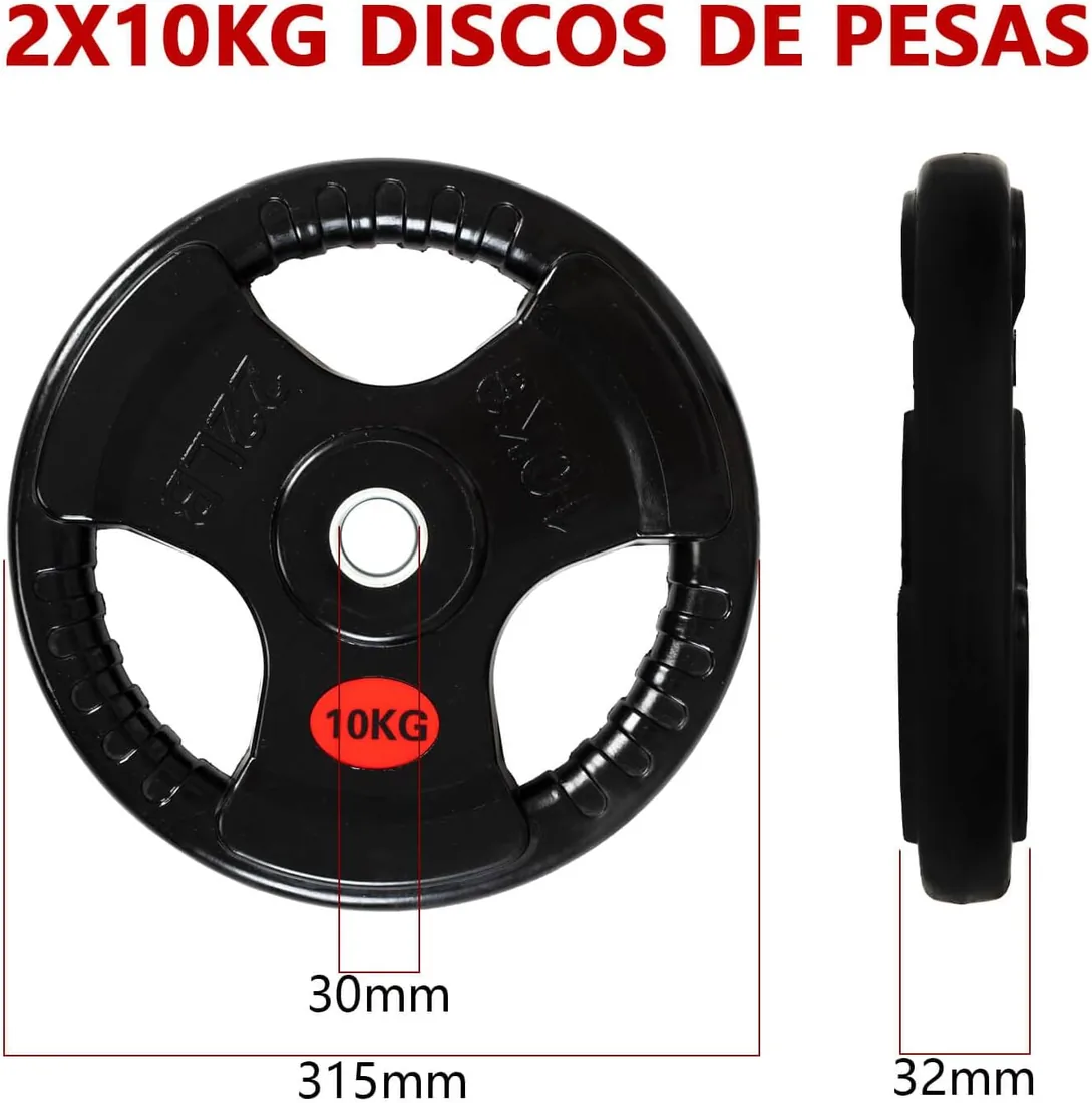 ALLinLIFE Discos Pesas, 2.5/5/7.5/10/15/20kg, Discos Mancuernas de Hierro Fundido Ø30/50mm, Antideslizante/Impermeable, Discos de Pesas Metálicas para Barras Olimpicos foto 2