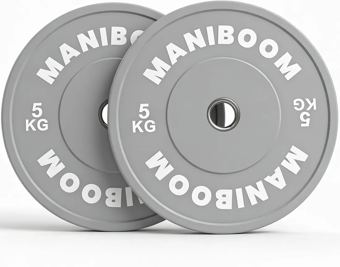 Discos Pesas Olimpicos Bumper 5kg, 10kg, 20kg, 25kg – Placas de Caucho Alta Densidad (85 Shore A) para Barra Olímpica 50mm – Equipo de Gimnasio en Casa, Cross Training y Halterofilia