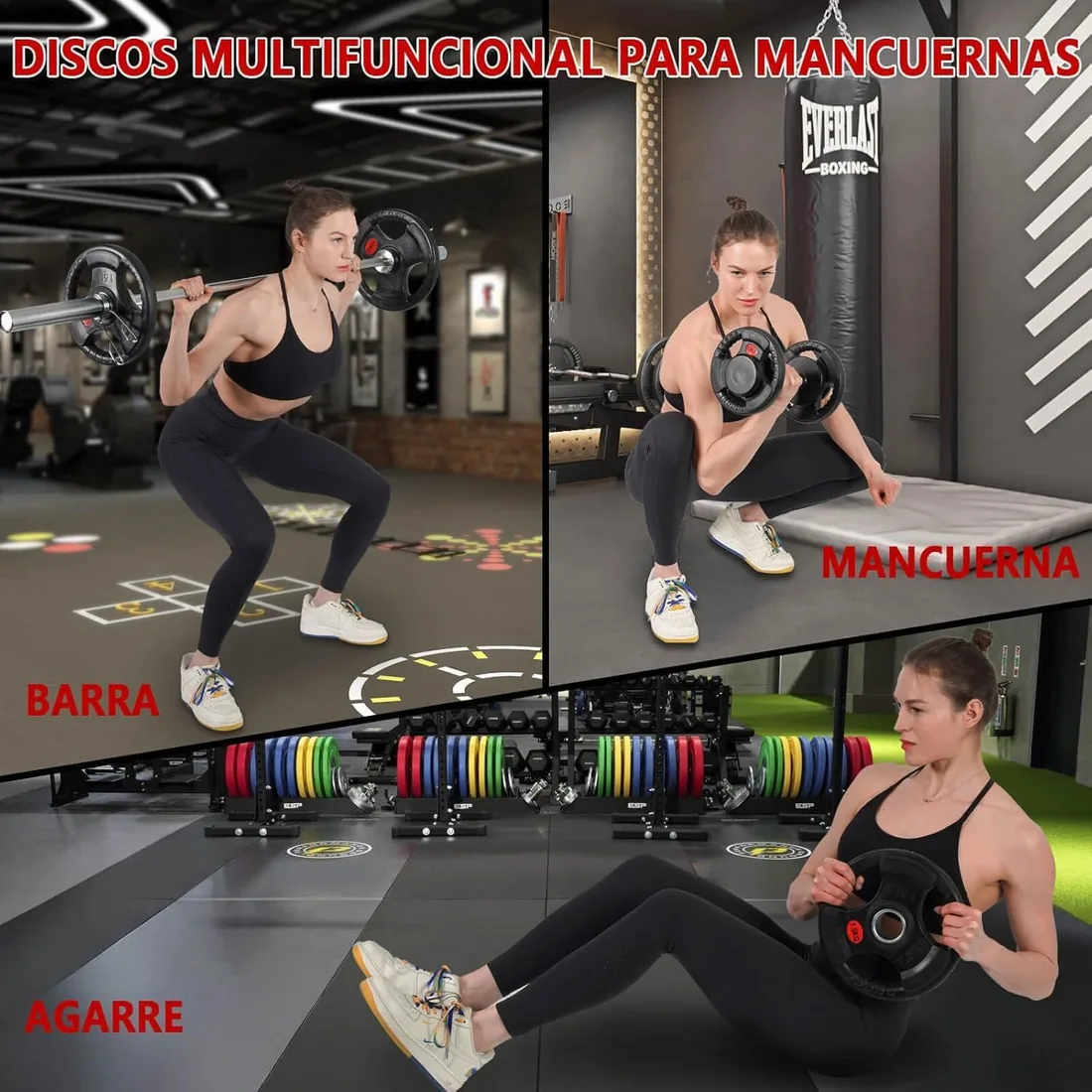 Fit-Force – Discos de Pesa Olímpica 5 KG (2 Unidades) | Hierro Fundido con Revestimiento de Caucho | Diámetro Olímpico 50 mm | Discos de Pesas para Barra y Entrenamiento en Casa o Gimnasio foto 2
