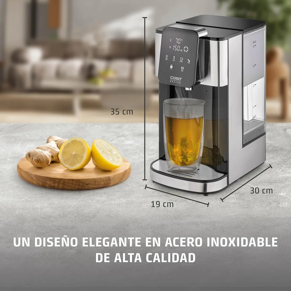 Caso HW 1660 - dispensador de Agua Caliente 4L - hervidor de Agua electrico - Agua Caliente en Segundos - Temperatura 40°C a 100°C - 7 cantidades de Salida - Filtro Antical y Anti Impurezas foto 3