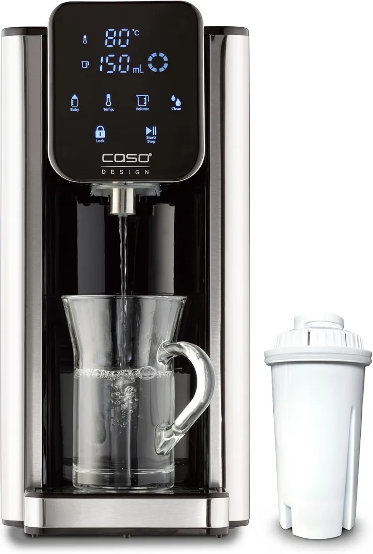 CASO HW 660 - dispensador de agua caliente 2,7L - hervidor de agua electrico - Agua caliente en segundos - temperatura 40°C a 100°C - 7 cantidades de salida - Filtro Antical y Anti Impurezas