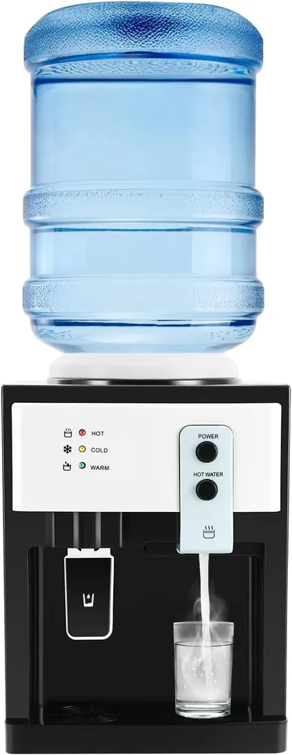 Dispensador de agua caliente y frío, dispensador de agua de mesa, mini dispensador de agua eléctrico, dispensador de agua independiente, agua caliente eléctrica, forro de acero inoxidable